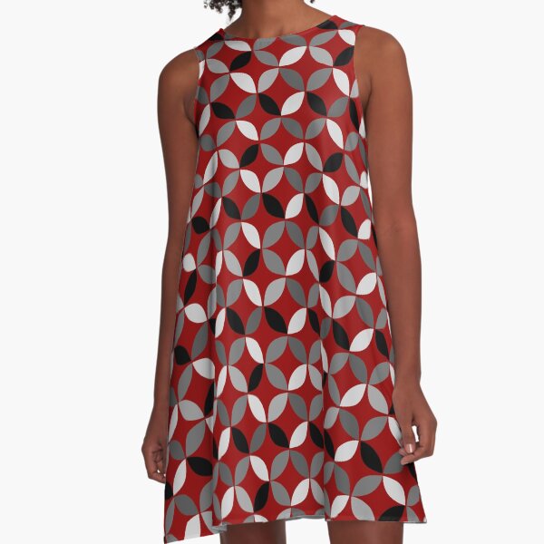 Leafy Pattern A-Line Dress