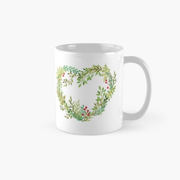 Item preview, Watercolor Heart Wreath - Forest Foliage and Berries designed and sold by AlicjaCurioseur.
