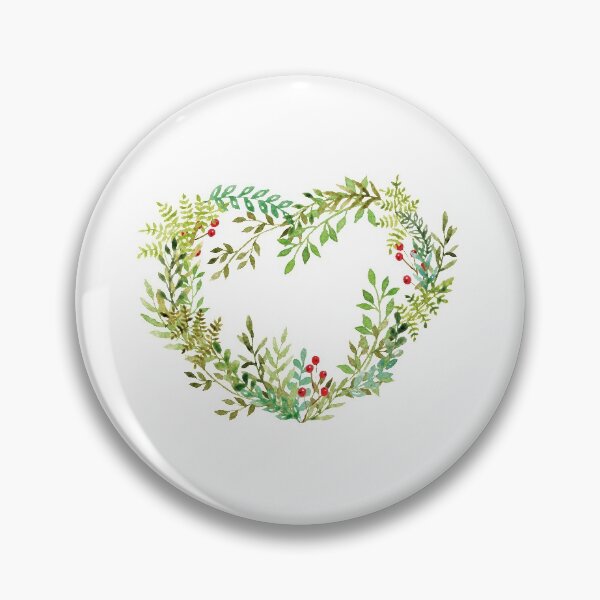 Item preview, Watercolor Heart Wreath - Forest Foliage and Berries designed and sold by AlicjaCurioseur.