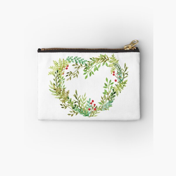Item preview, Watercolor Heart Wreath - Forest Foliage and Berries designed and sold by AlicjaCurioseur.