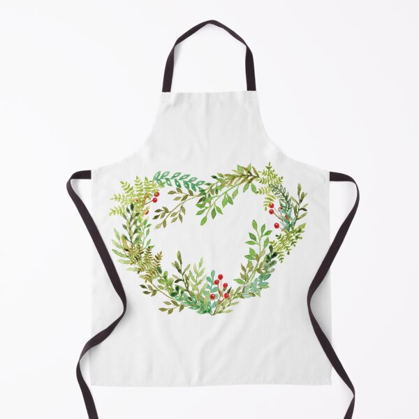 Item preview, Watercolor Heart Wreath - Forest Foliage and Berries designed and sold by AlicjaCurioseur.