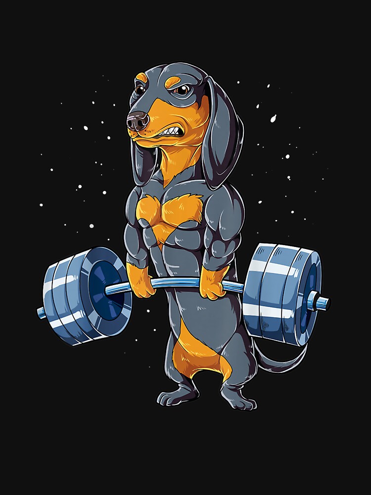 Disover Dachshund Weightlifting Funny Deadlift Men Fitness Gym Gifts | Essential T-Shirt