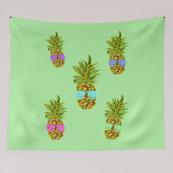 Item preview, funny pineapple faces with sunglasses sticker pack designed and sold by vibeno1.