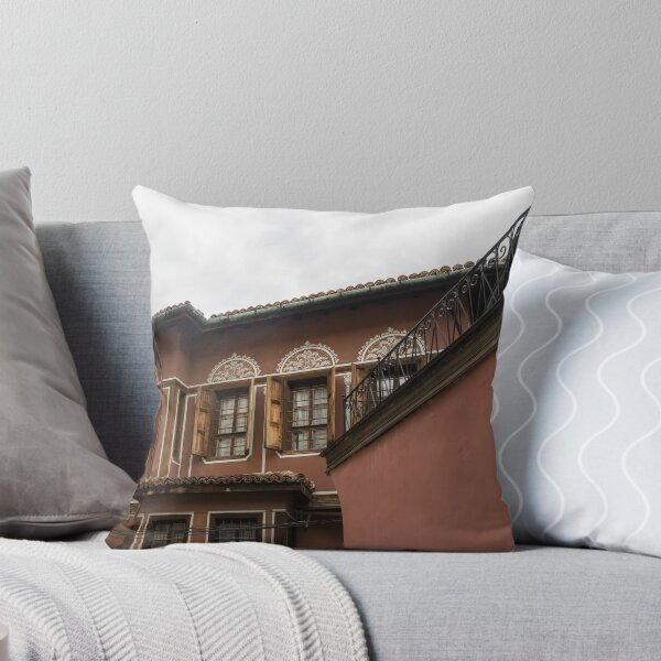 Item preview, Old Town Plovdiv - Hugging Revival Houses in White Russet and Brown designed and sold by Georgia Mizuleva.