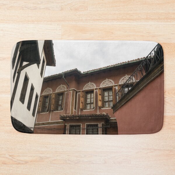 Item preview, Old Town Plovdiv - Hugging Revival Houses in White Russet and Brown designed and sold by Georgia Mizuleva.