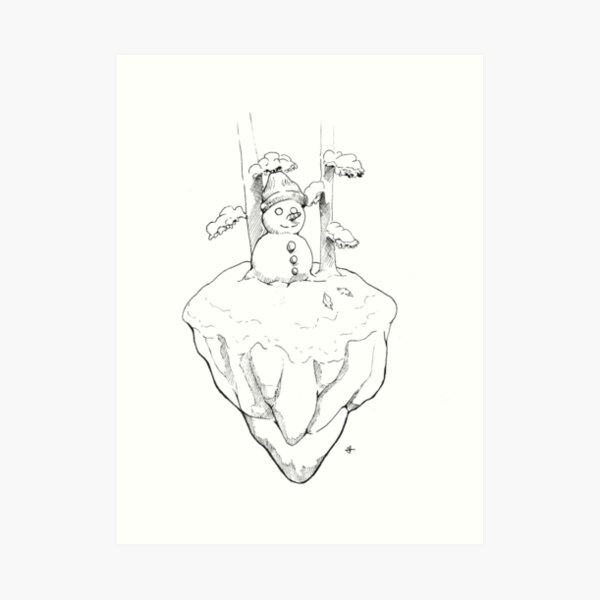 Copia de Muñeco de nieve Sonriente Lámina artística