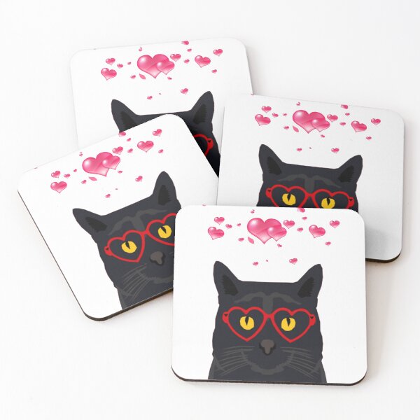 Item preview, Black Cat Valentines Love Cats designed and sold by abiabo.