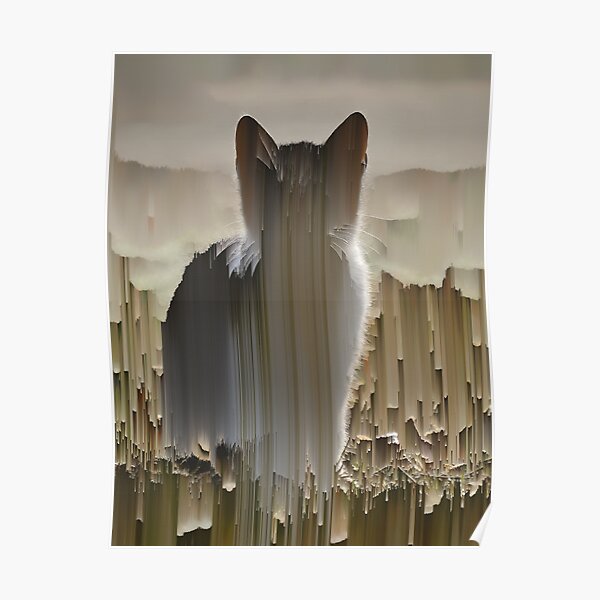 pixel art of cat, pixel sorting Poster