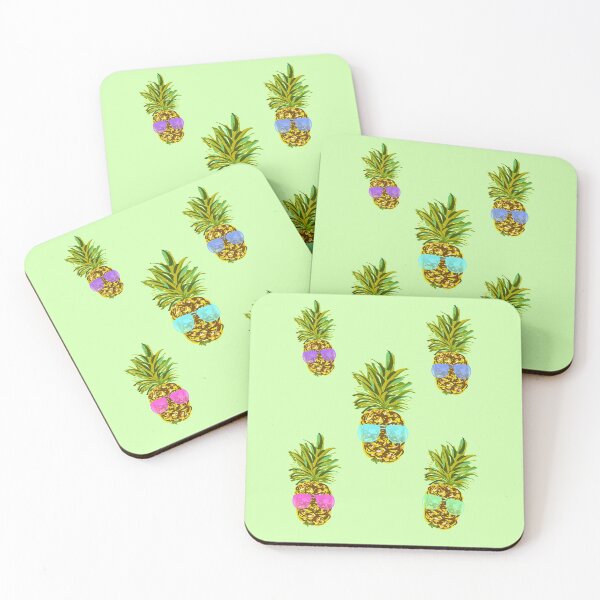 Item preview, funny pineapple faces with sunglasses sticker pack designed and sold by vibeno1.