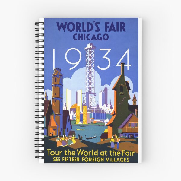 Item preview, 1934 Vintage Chicago World's Fair Poster designed and sold by elizdesigns.
