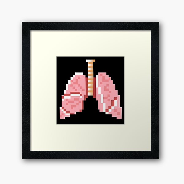 Pixel Art Lungs Body Diagram Framed Art Print