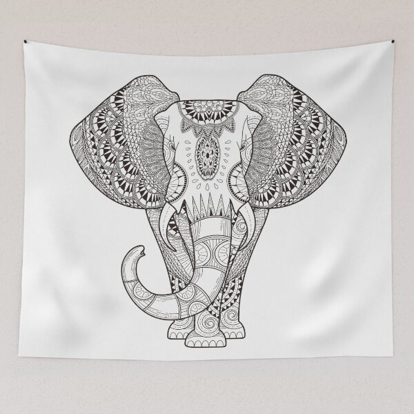 Item preview, Black And White Elephant designed and sold by maryedenoa.