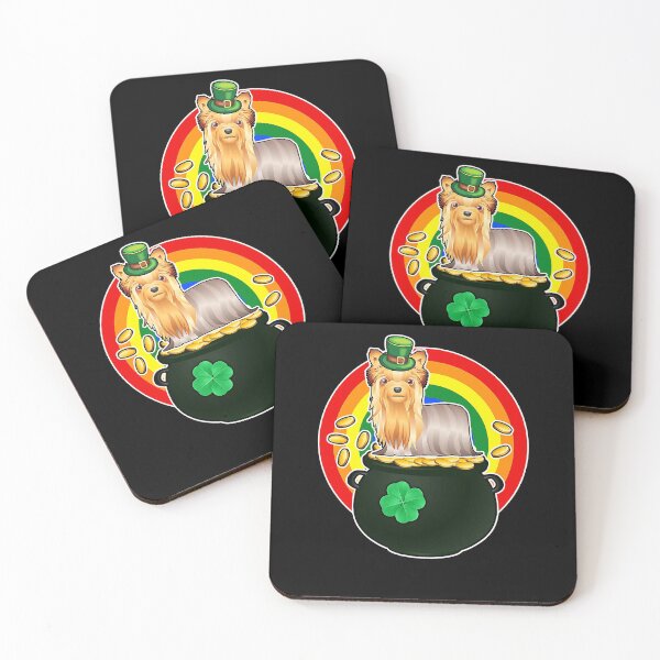 Item preview, Yorkshire Terrier Leprechaun Lucky Dog Shamrock Patricks designed and sold by JamesClarke84.