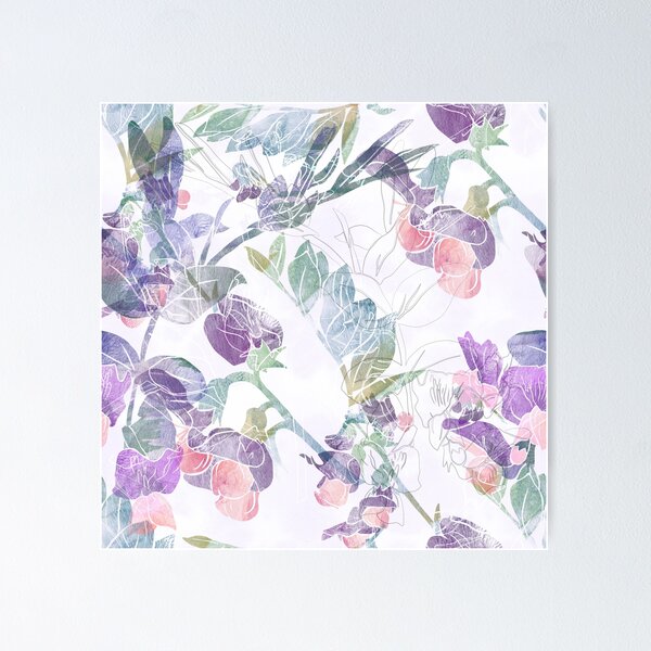 Item preview, Tender summer flowers of garden vetch designed and sold by Shoshina.