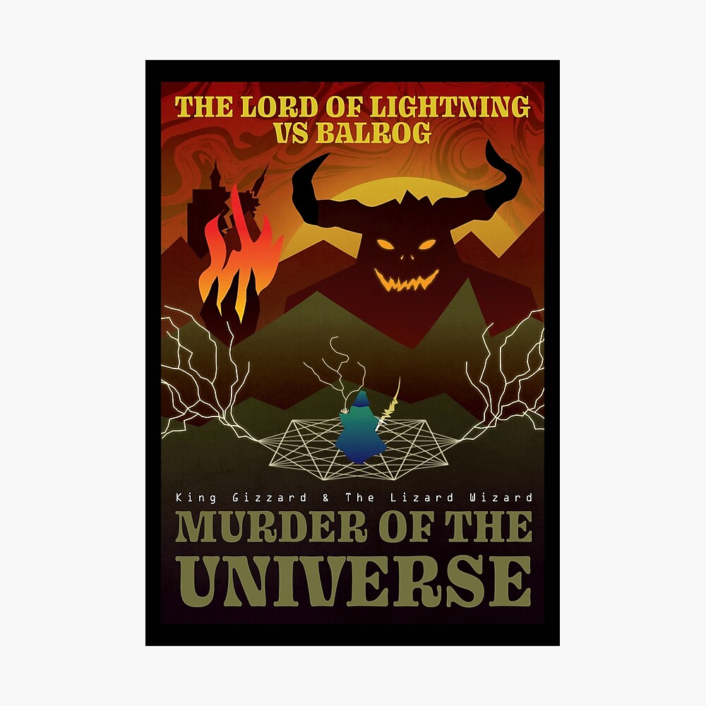 King Gizzard Murder of the Universe Lord of Lightning VS Balrog Poster