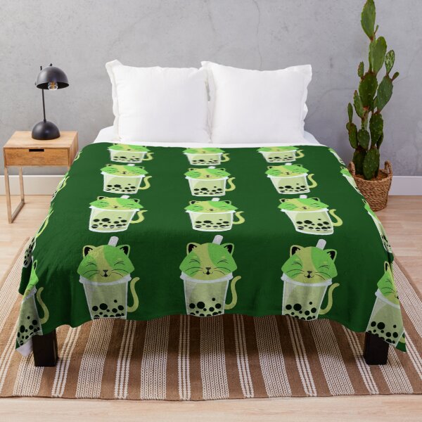 Item preview, Cute Kawaii Green Cat Love Green Tea Boba designed and sold by mewsis.