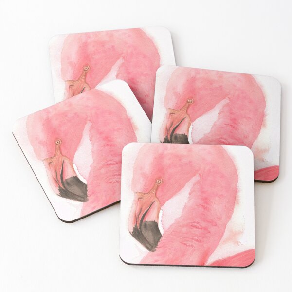Item preview, Pink flamingos watercolor - bird painting designed and sold by L'Atelier Oranjade.
