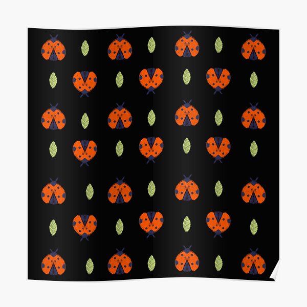 Cute Ladybug Ladybird Pattern Poster