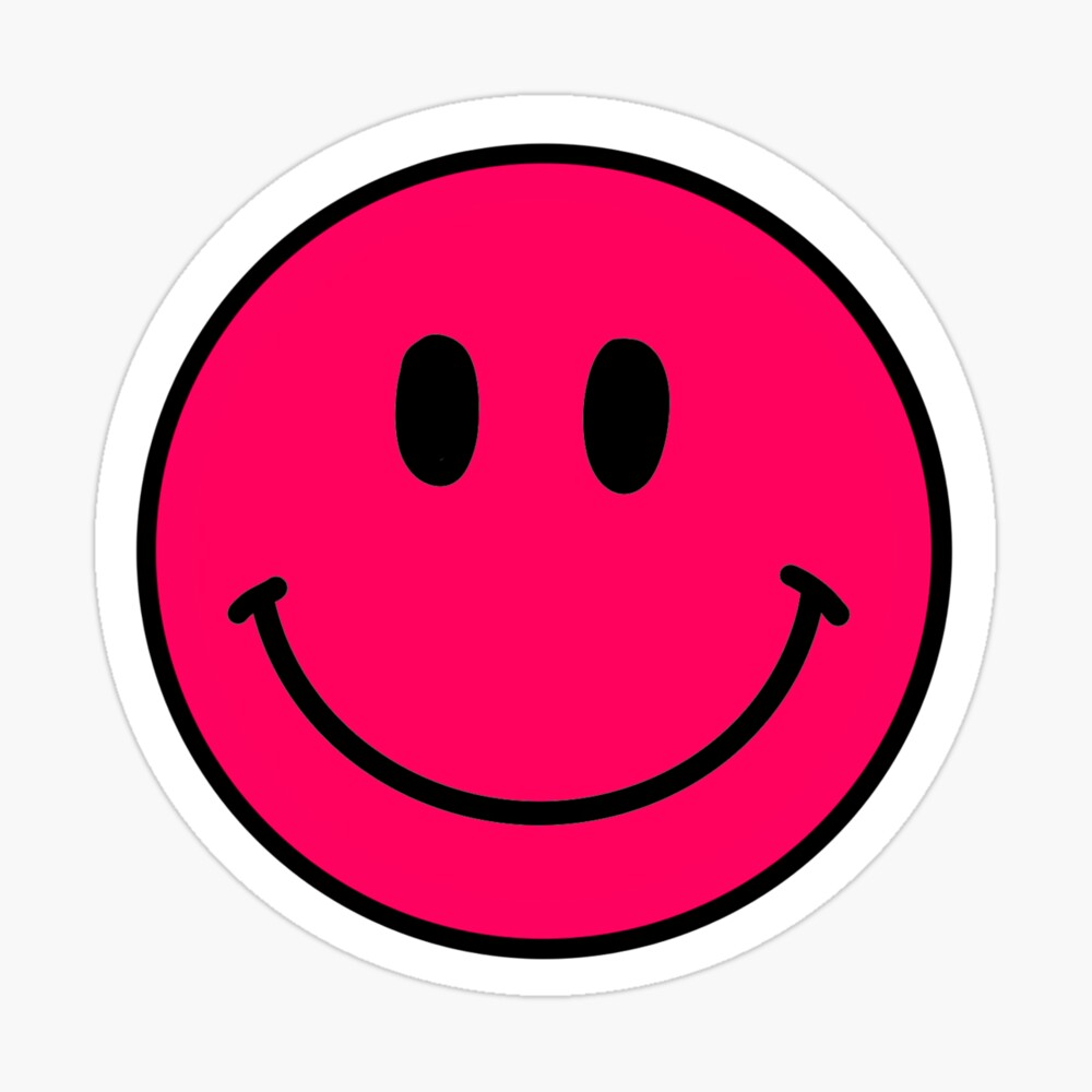 Pink smiley face with heart eyes Sticker for Sale by Emsstickers255
