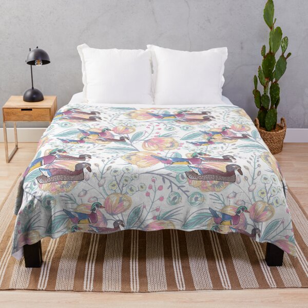 Item preview, Floral wood duck flower pattern designed and sold by TheWaterBirds.