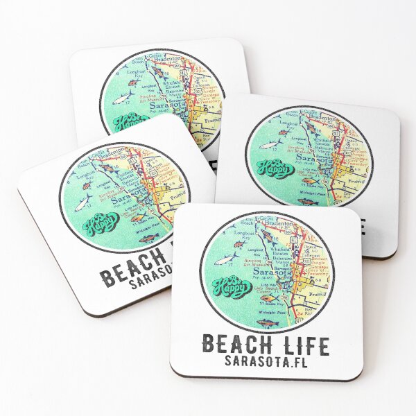 Item preview, Sarasota Florida Beach Life Vintage Coastal Living Old Map Vibe designed and sold by kieljo.