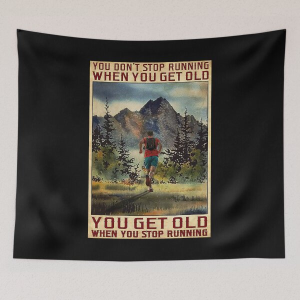 Item preview, You Don't Stop Running When You Get Old - Men Running In The Forest designed and sold by OwensdesignArt.