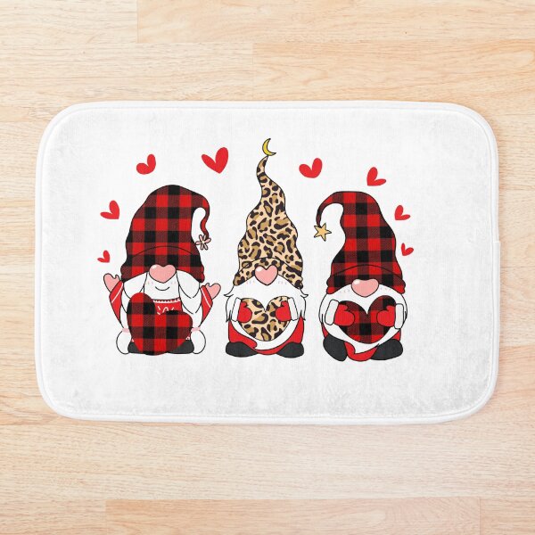 Item preview, Three Gnomes Holding Hearts Happy Valentines Day 2021 leopard Red plaid print designed and sold by HeroTee.