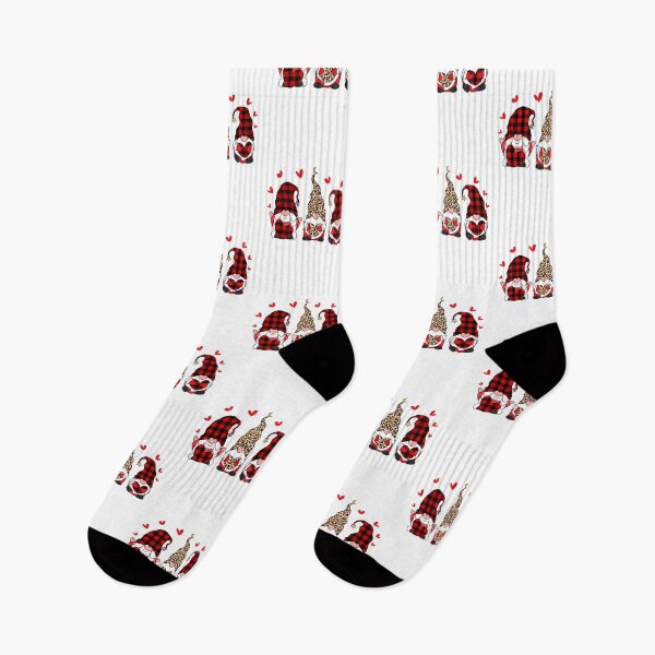 Item preview, Three Gnomes Holding Hearts Happy Valentines Day 2021 leopard Red plaid print designed and sold by HeroTee.
