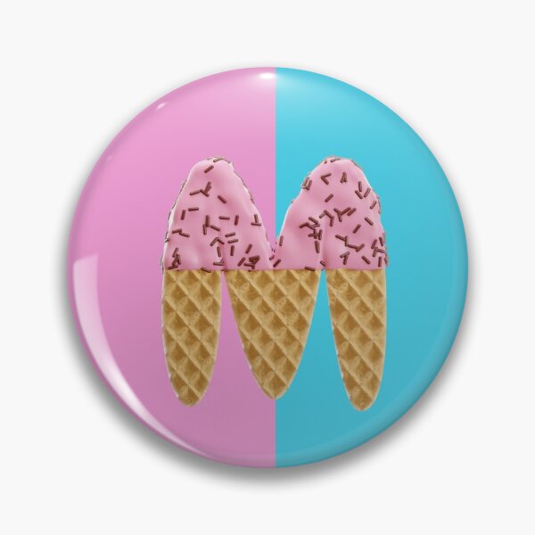 Item preview, Initial "M" Alphabet Monogram Ice Cream Design Throw Pillow designed and sold by Freestylist.