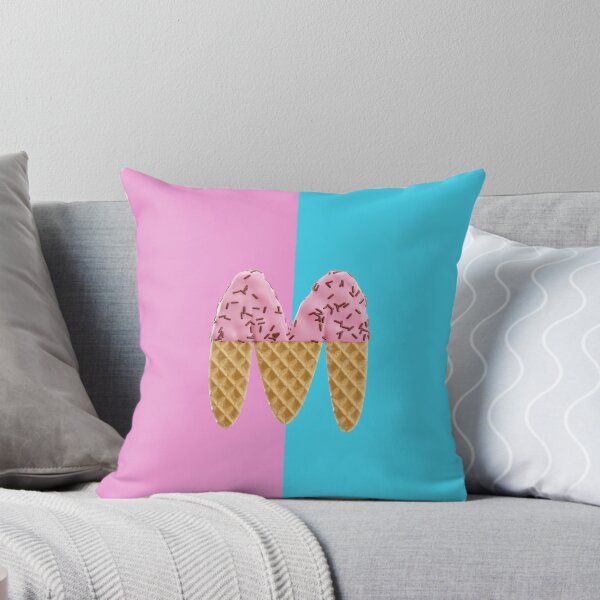 Item preview, Initial "M" Alphabet Monogram Ice Cream Design Throw Pillow designed and sold by Freestylist.