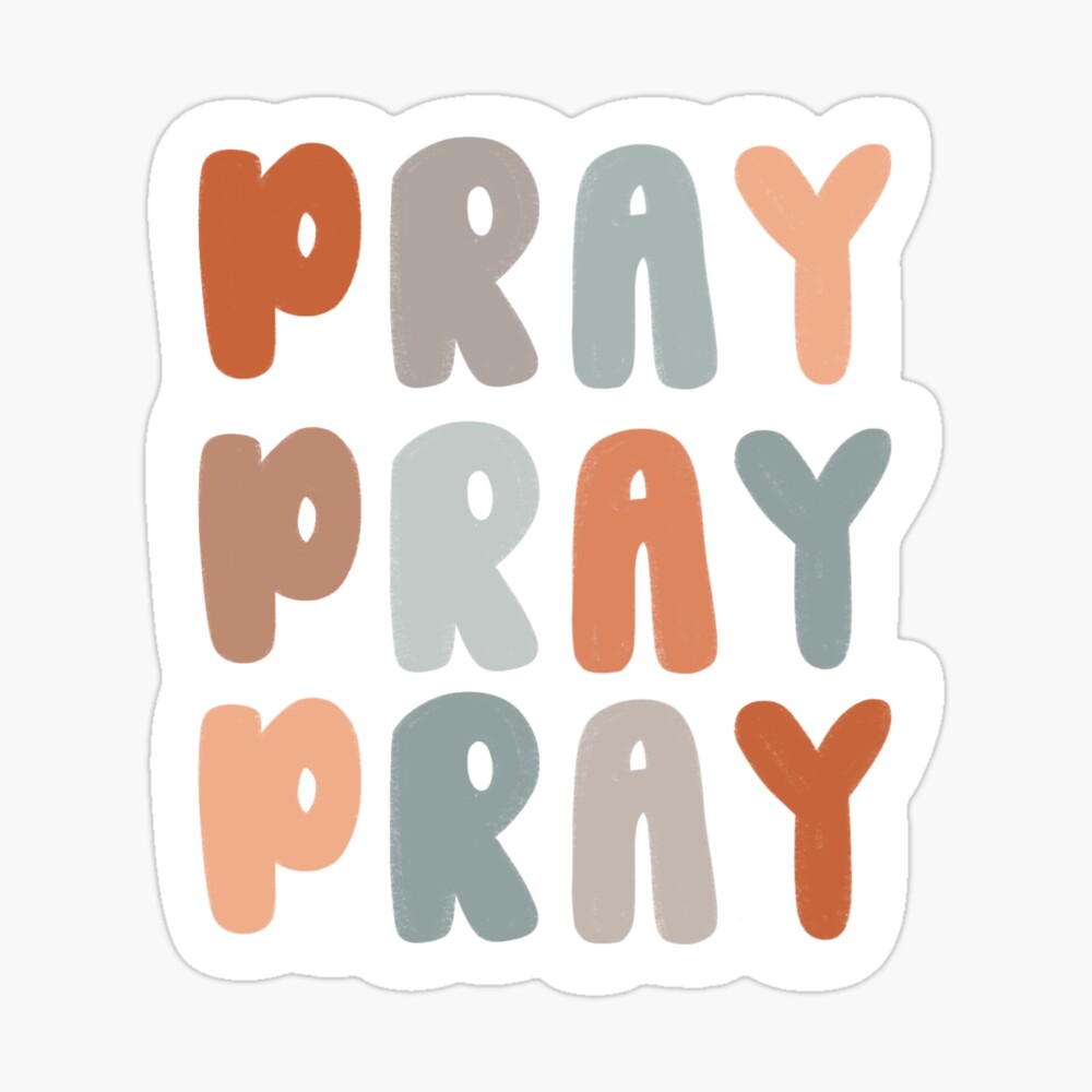 Pray Sticker for Sale by CCalligraphyCo