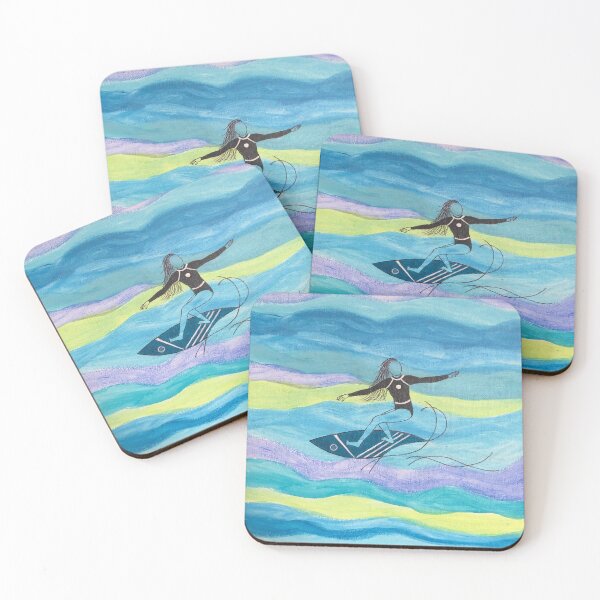 Item preview, Surfer girl shreds on shortboard designed and sold by Artfullee63.