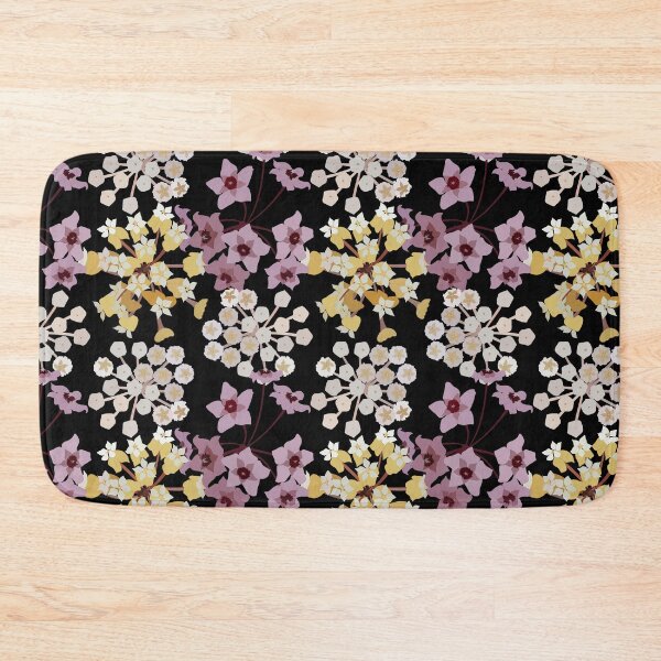 Item preview, Tropical Flower Hoya Carnosa Pattern On Black - Wax Plant Flower - Porcelain Flower designed and sold by dpeepowl.