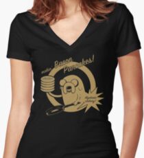 makin bacon pancakes Women's Fitted V-Neck T-Shirt