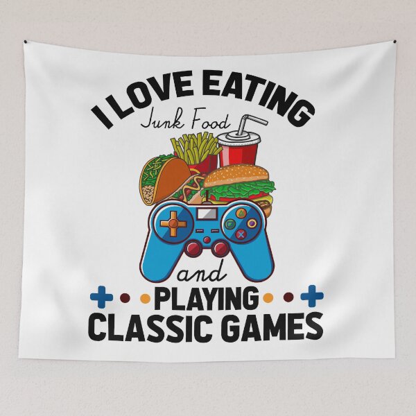 Item preview, I Love Eating Junk Food And Playing Classic Games designed and sold by Mariano Topno.