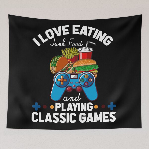 Item preview, I Love Eating Junk Food And Playing Classic Games designed and sold by Mariano Topno.