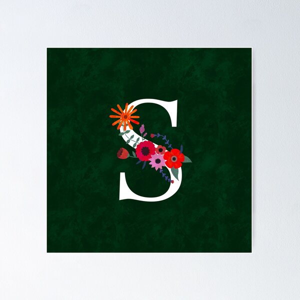 Item preview, Floral Monogram Illustrated Letter Art S Initial designed and sold by Illustratebynat.