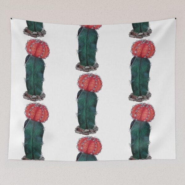 Item preview, watercolor cactus with a red head designed and sold by Ekaterina Novozhilova.