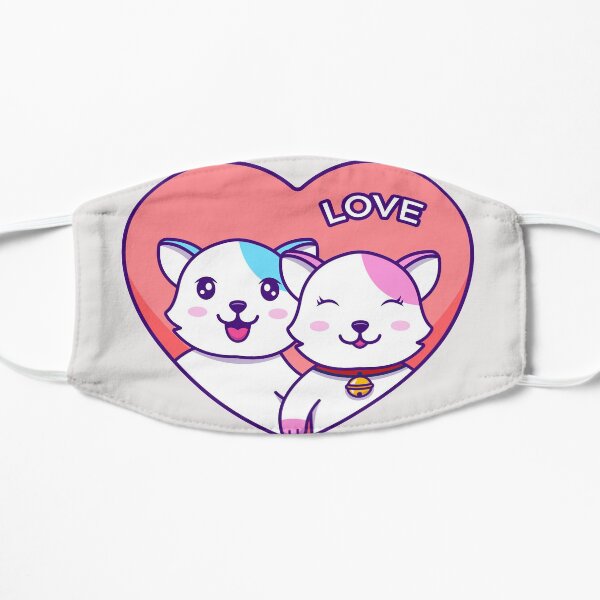 cat couple For Valentine's day Mask