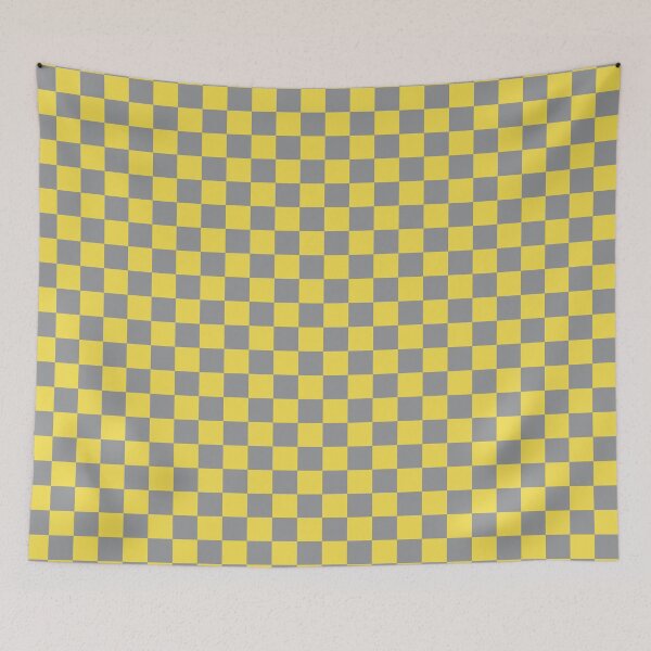 Item preview, illuminating yellow and ultimate grey checkered pattern designed and sold by Cool Stuff Galore.