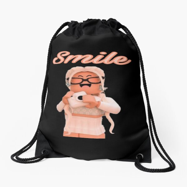 Roblox DRAWSTRING BACKPACK Fully Lined Cotton w/ vinyl bottom zip pockets