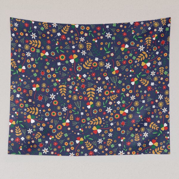 Item preview, Colorful pattern with ladybugs and four-leaf clovers designed and sold by ArtTony.