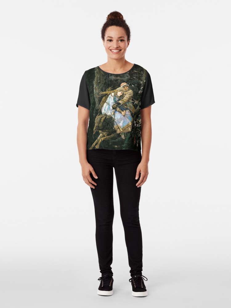 Alternate view of Ivan tsarevich riding the grey wolf Chiffon Top