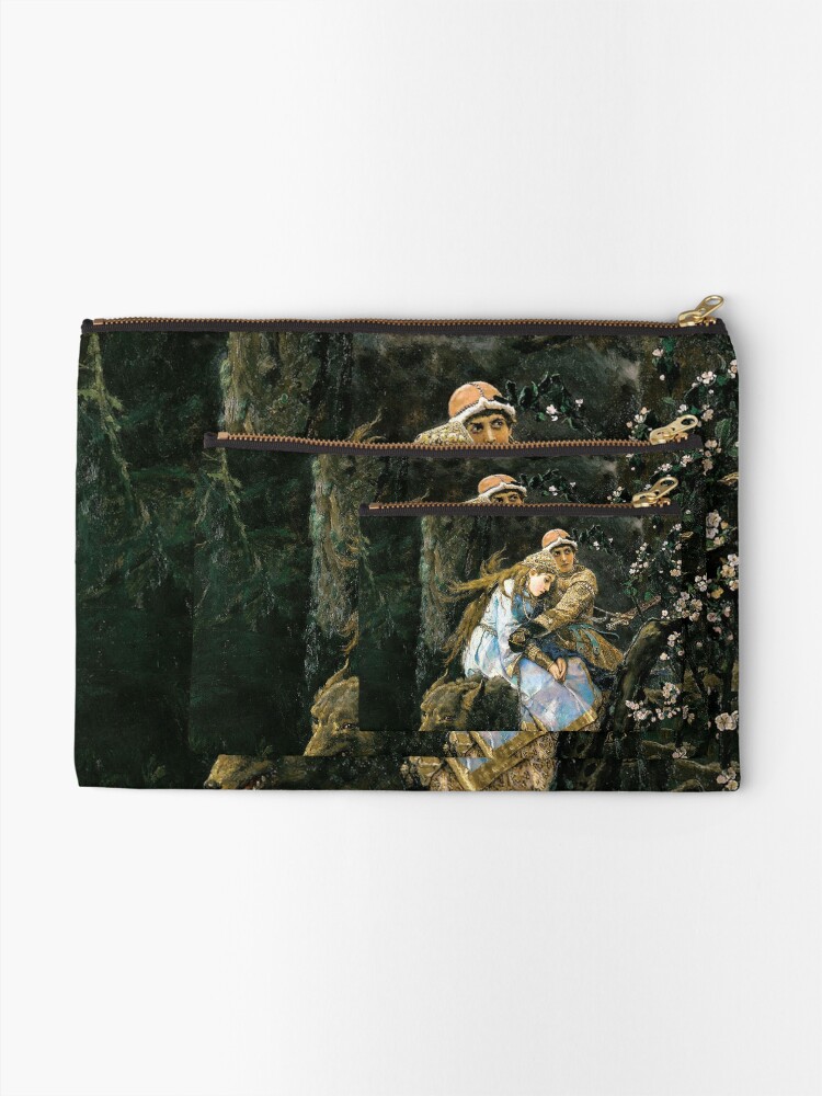Alternate view of Ivan tsarevich riding the grey wolf Zipper Pouch