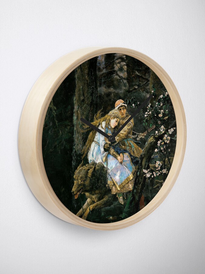 Alternate view of Ivan tsarevich riding the grey wolf Clock