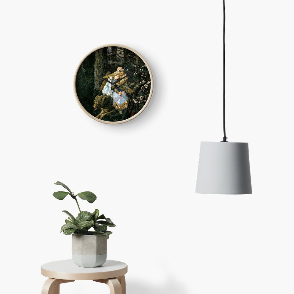 Ivan tsarevich riding the grey wolf Clock