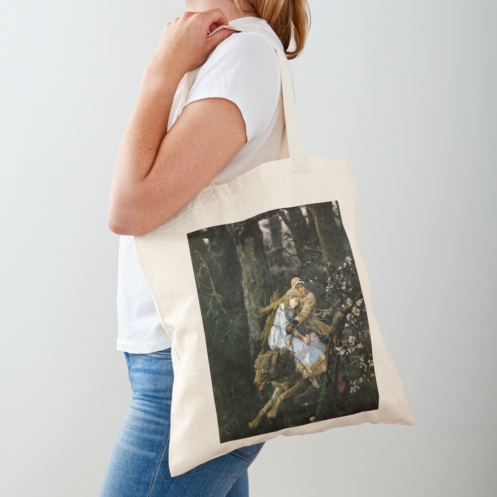 Ivan tsarevich riding the grey wolf Tote Bag