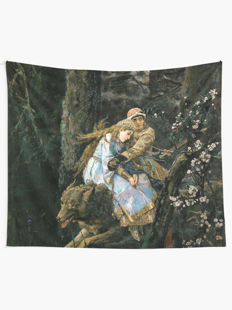 Alternate view of Ivan tsarevich riding the grey wolf Tapestry