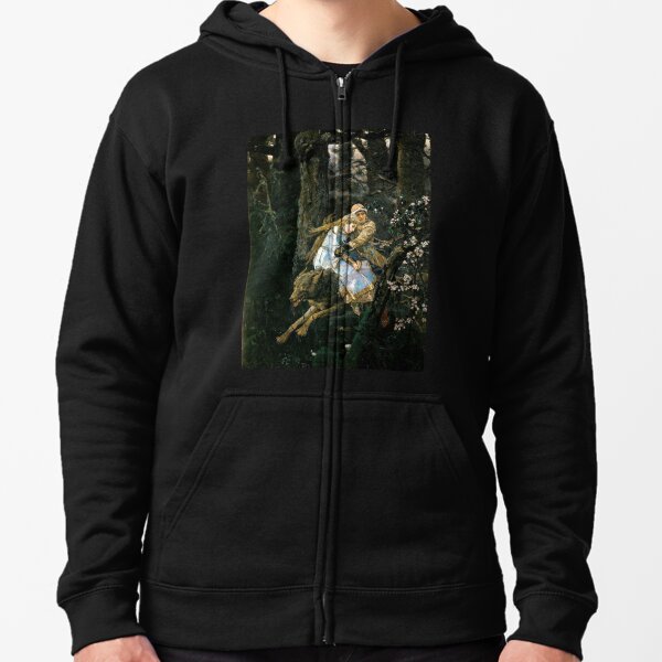 Ivan tsarevich riding the grey wolf Zipped Hoodie
