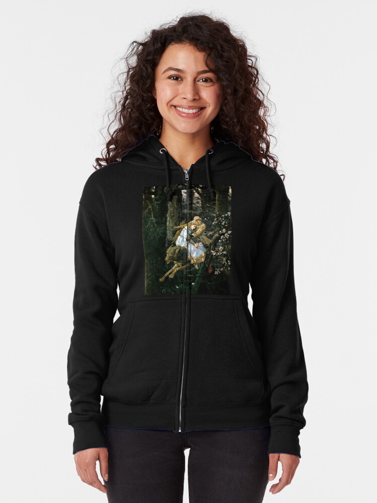 Alternate view of Ivan tsarevich riding the grey wolf Zipped Hoodie